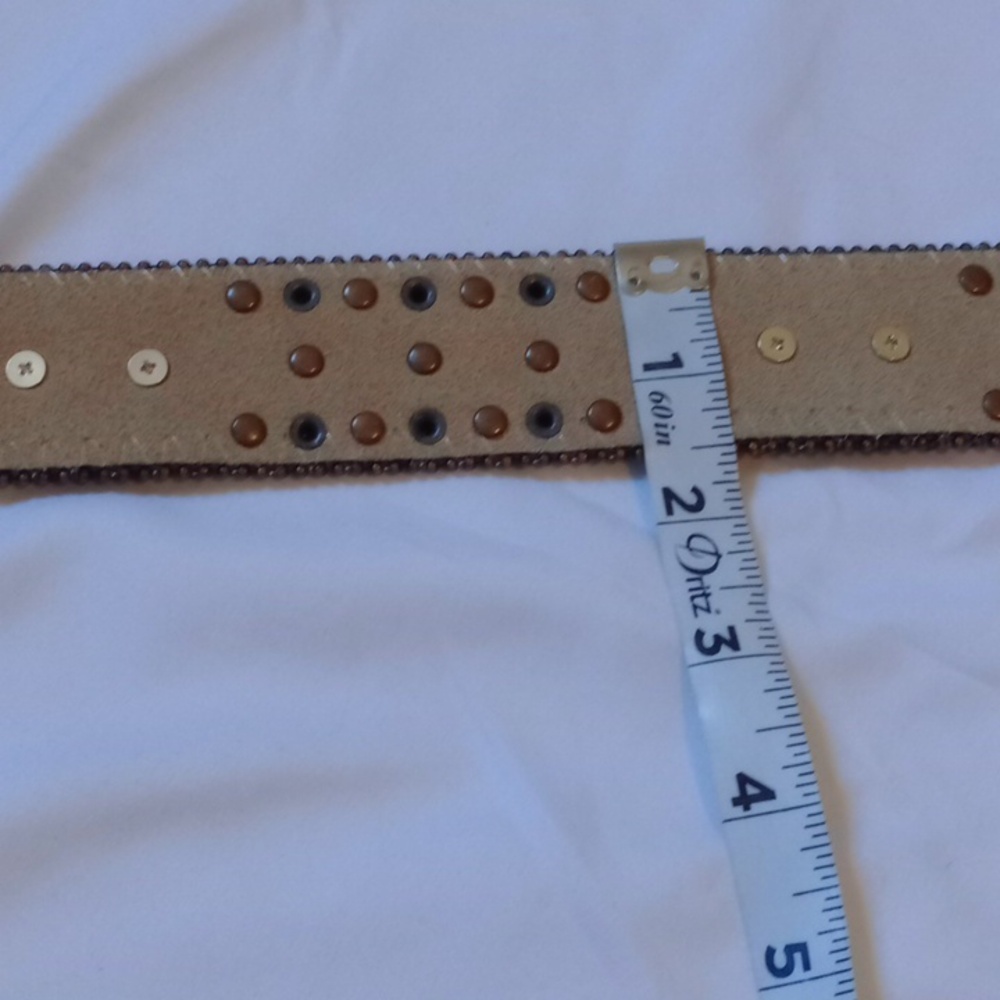 Nocona Brown Fur Belt with Rhinestone Accents - Picture 11 of 11